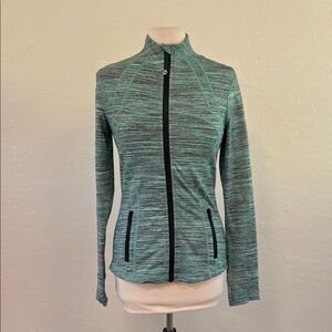 Lululemon Define Jacket in the Space Dye Camo Forage Teal Black colorway